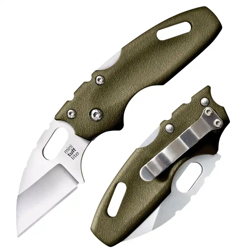 Cold Steel Tuff Lite Mini 2" Folding Sheepsfoot Plain 4034 Stainless Steel Blade/OD Green Griv-Ex Handle Includes Pocket Clip