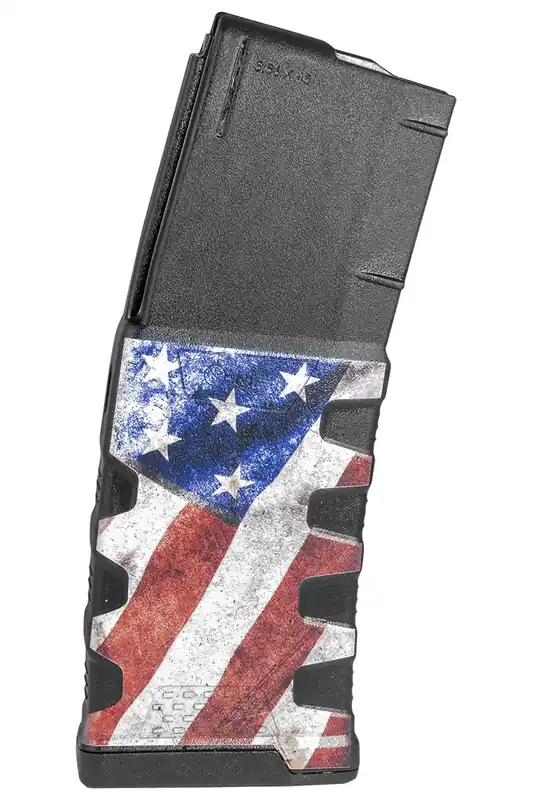 Mission First Tactical Extreme Duty Black with American Flag M1 Detachable 30rd 223 Rem, 5.56x45mm NATO for AR-15, M4
