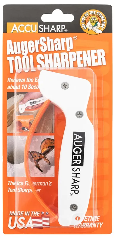 AccuSharp AugerSharp Knife & Tool Sharpener Diamond Tungsten Carbide Sharpener White/Orange