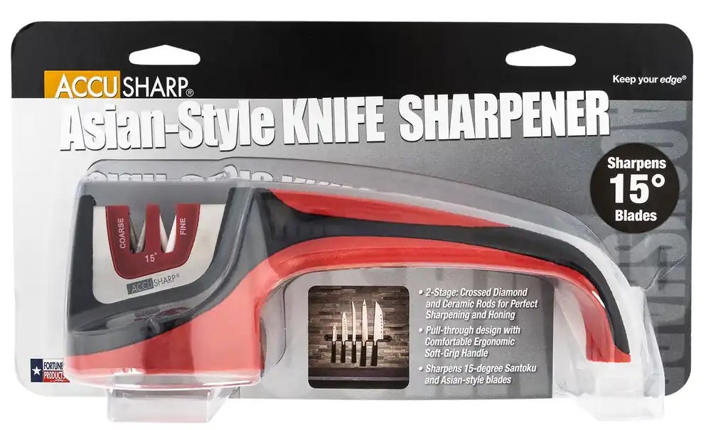AccuSharp Asian-Style Fine Diamond, Ceramic Sharpener Red