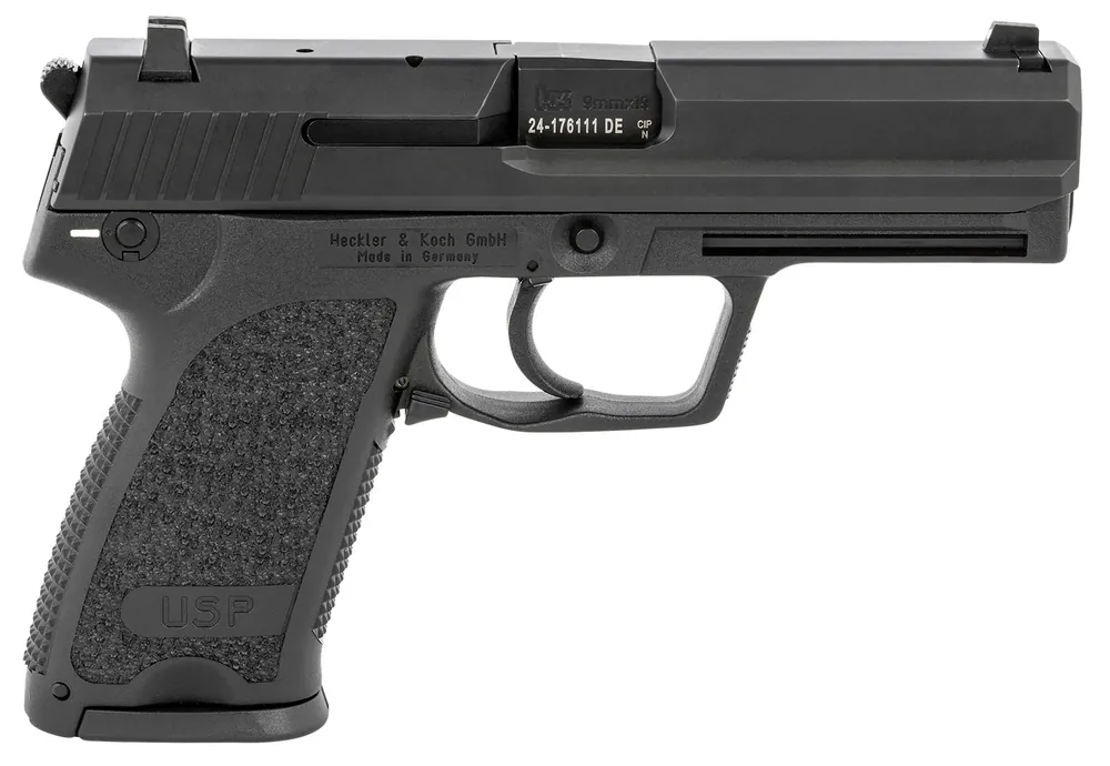 HK USP V1 SA/DA 9mm Luger Caliber, 4.25", 10+1, Black