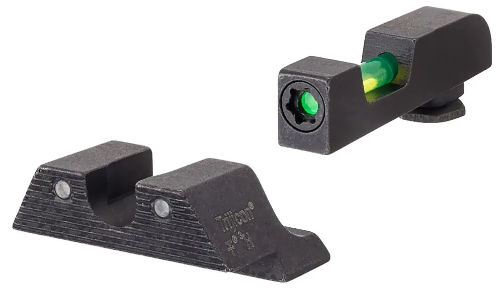 Trijicon DI Night Sight Set fits Glock 20-21,29-30,36,40-41 Tritium/Fiber Optic Green Front, Green Rear Black Frame