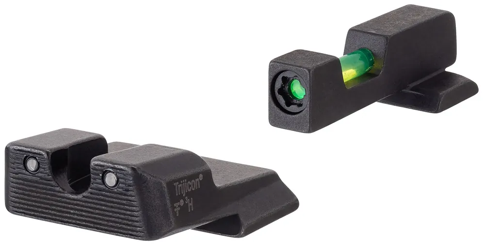 Trijicon DI Night Sight Set S&W M&P Shield M2.0 Tritium/Fiber Optic Green Front/Rear Black Frame (Excludes M&P Shield EZ Models)