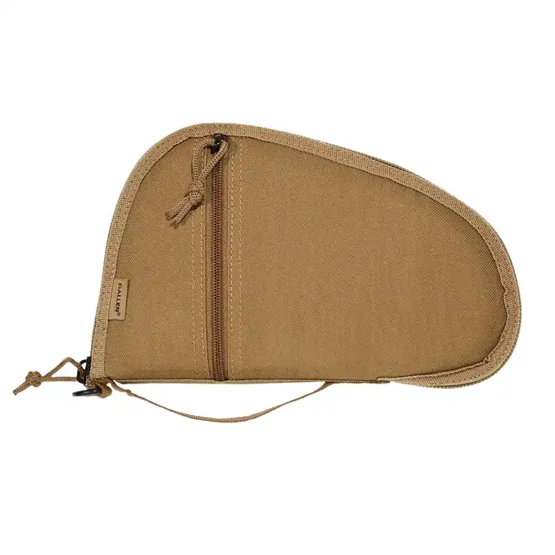 Allen Torrey Handgun Case made of Polyester with Coyote Finish, Small Accessory Pocket, Muzzle Pocket & Lockable Zipper 10.50 x 6.50" Exterior Dimensions"