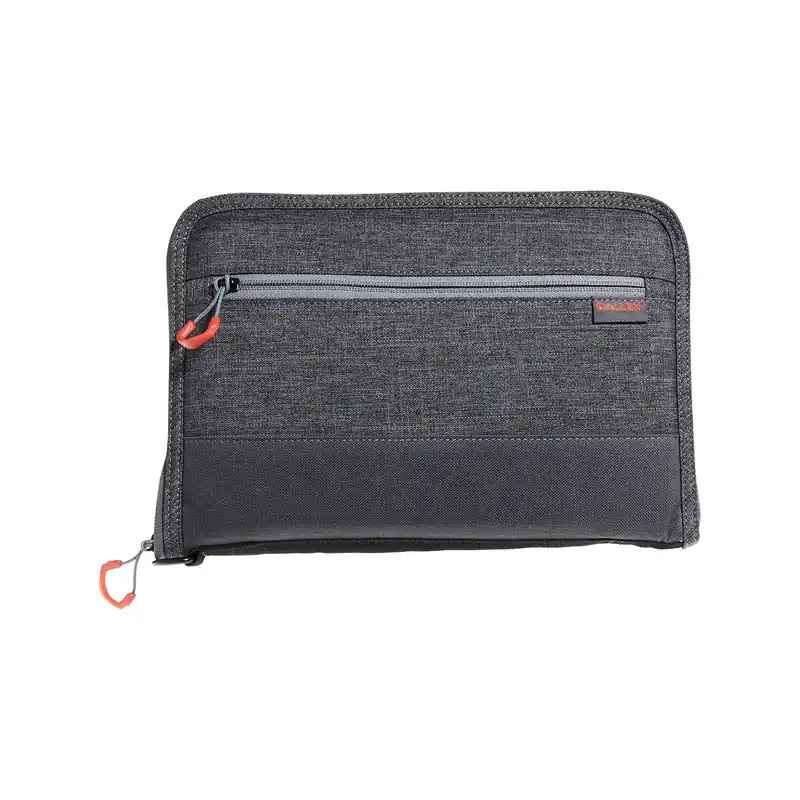 Allen Auto-Fit 2.0 Deluxe Handgun Case with Foam Padding, Knit Interior, Exterior Pocket & Heather Gray with Red Accents Finish for Most Full-Size Semi-Autos 11 L"
