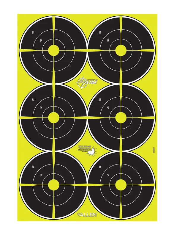 EZ-Aim Splash Bullseye Paper Hanging 12.50" W X 18.25" H Black/Yellow 8 Per Pkg