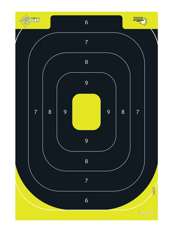 EZ-Aim Splash Training Target IPSC Silhouette Paper Hanging 12.50" W X 18.25" H Black/Yellow 8 Per Pkg