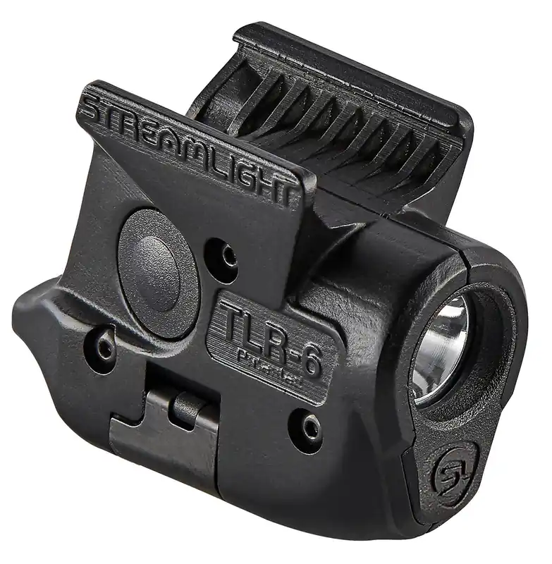 Streamlight TLR-6 Weapon Light Sig P365 100 Lumens Output White LED Light 89 Meters Beam Rail Grip Clamp Mount Black Anodized Polymer