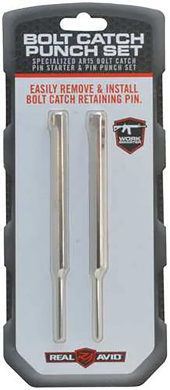 Real Avid Bolt Catch Punch Set Silver 223 Rem/5.56x45mm NATO AR-Platform 2 Pieces