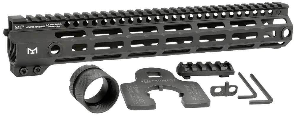 Midwest Industries Tactical G4M Handguard AR-15 Black Hardcoat Anodized Black 12.6" 6061-T6 Aluminum M-LOK