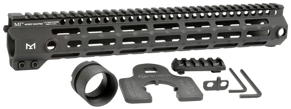 Midwest Industries Tactical G4M Handguard AR-15 Black Hardcoat Anodized Black 13.3" 6061-T6 Aluminum M-LOK