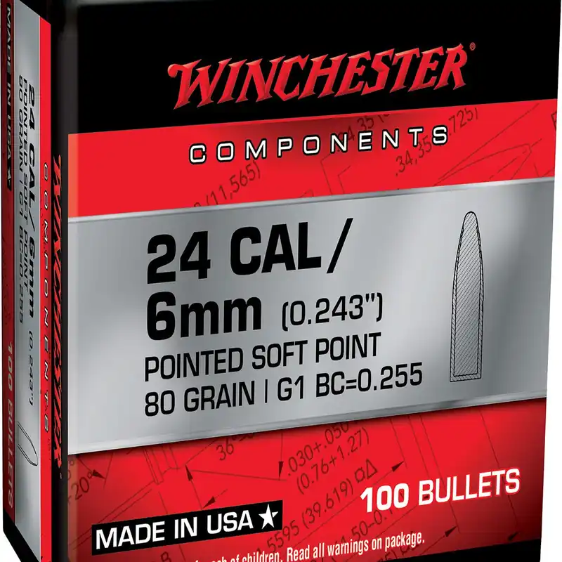 Winchester Ammo Centerfire Rifle Reloading 243 Win 80 Gr PSP 100/Box
