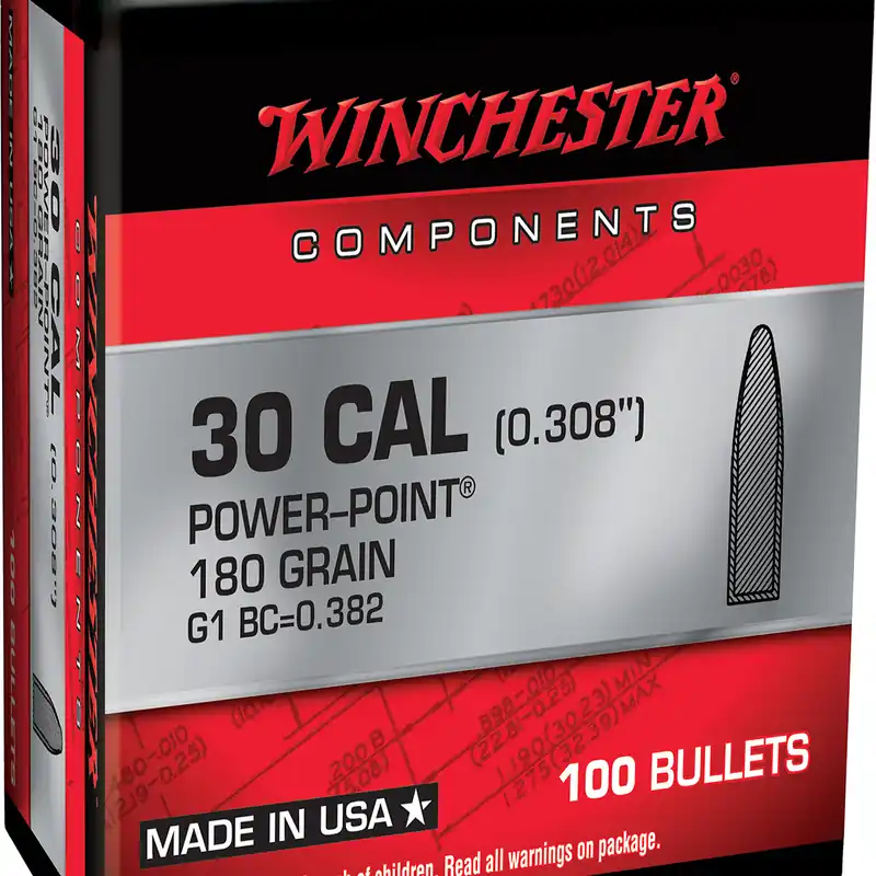 Winchester Ammo Centerfire Rifle Reloading 308 Win 180 Gr PP 100/Box