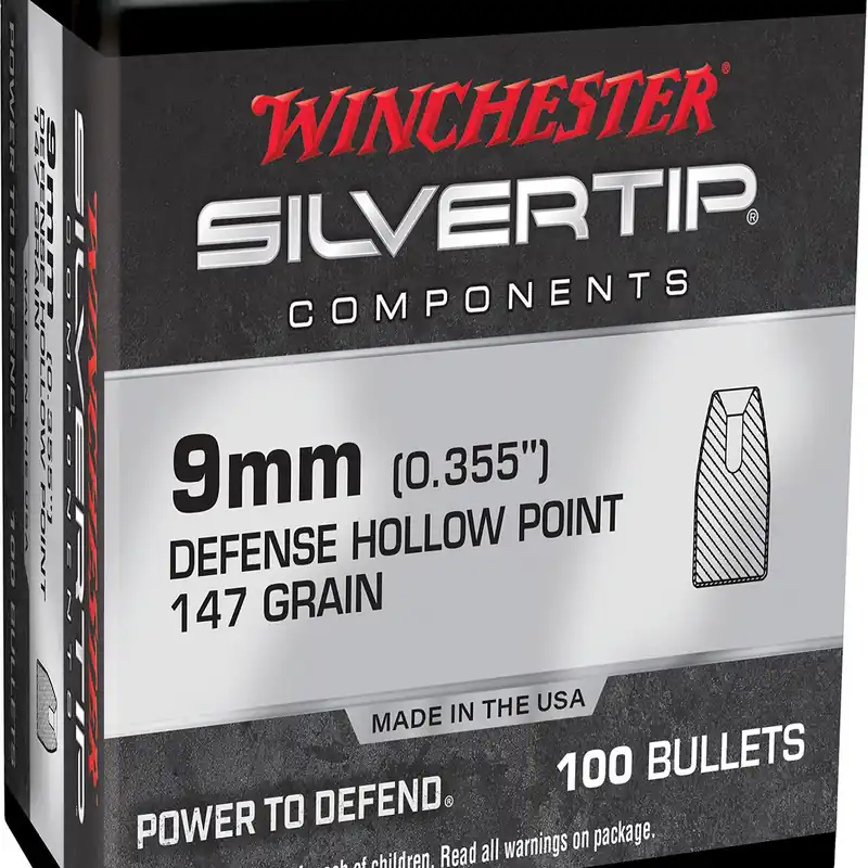 Winchester Ammo Centerfire Handgun Reloading 9mm 147 Gr Silvertip Hollow Point 100/Box