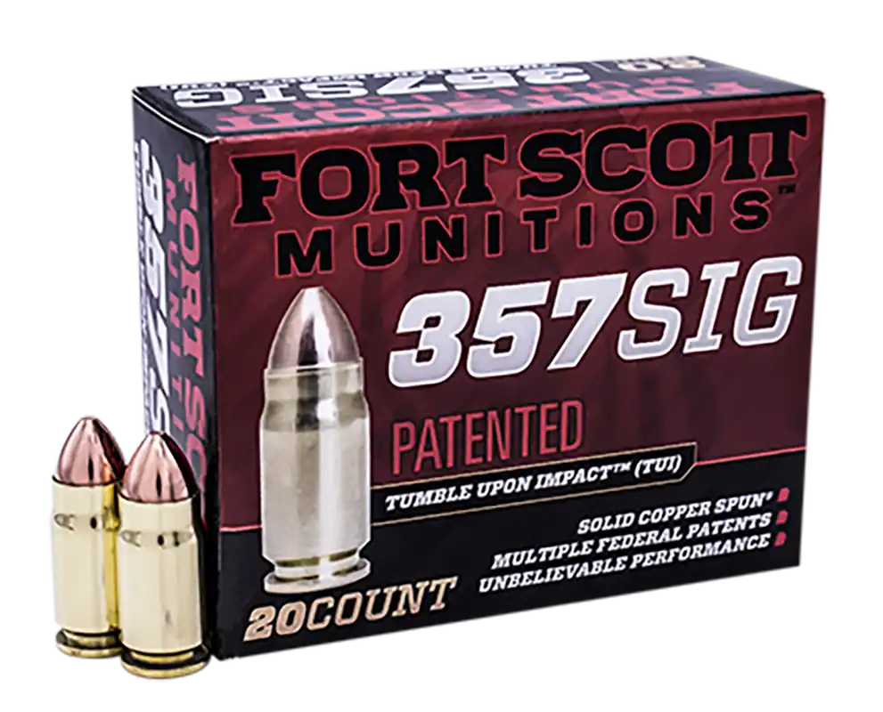 Fort Scott Munitions Tumble Upon Impact 357 Sig 95gr Non-Toxic 20rd Box