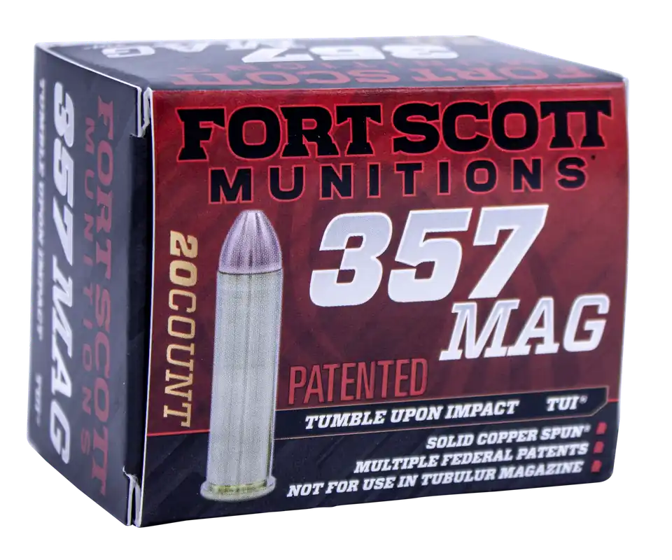 Fort Scott Munitions 357mag Tumble Upon Impact 125 gr Solid Copper Spun Non-Toxic 20rd Box