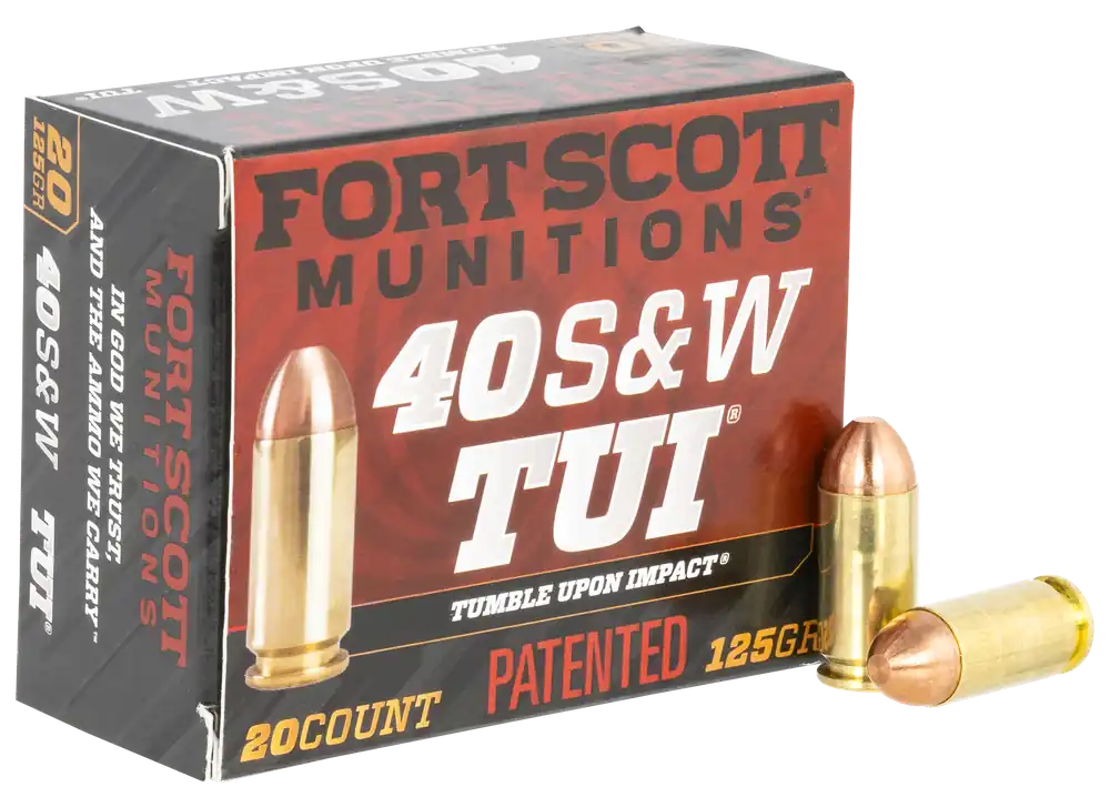 Fort Scott Munitions 400-125-SCV Tumble Upon Impact (TUI) 40 S&W 125 gr Solid Copper Spun 20 Bx/ 25 Cs