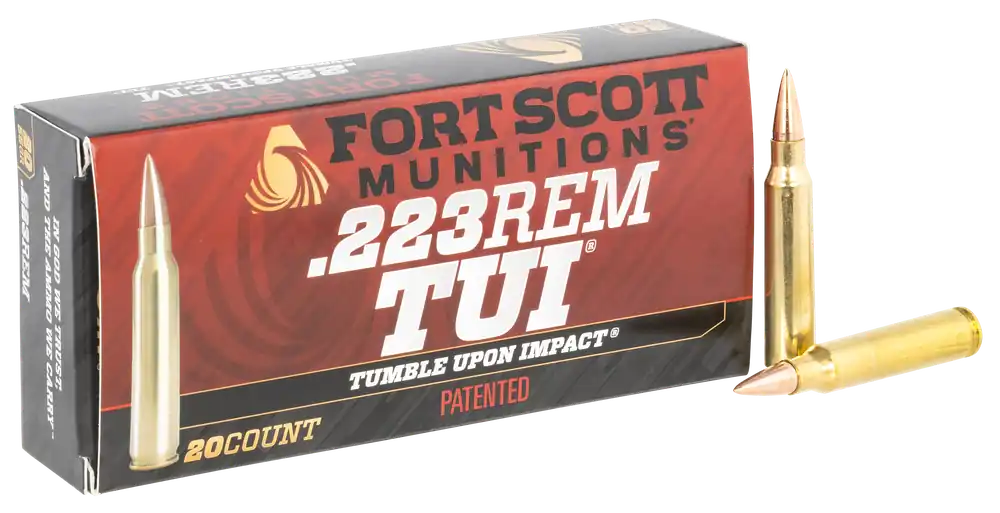 Fort Scott Munitions Tumble Upon Impact (TUI) 223 Rem 55gr Solid Copper Spun 20rd