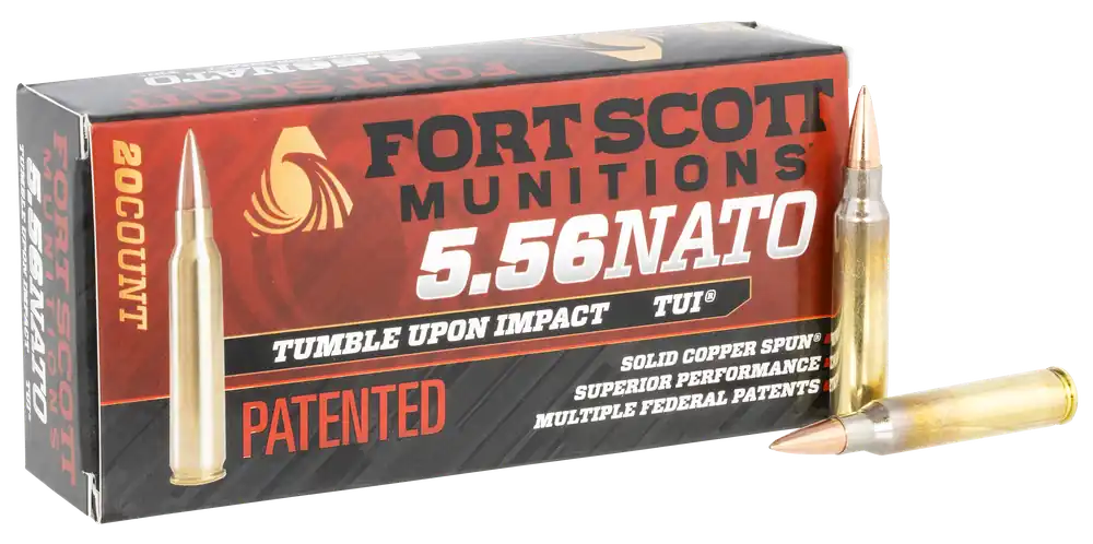 Fort Scott Munitions TUI 5.56x45mm NATO 62 gr Solid Copper Spun 20rd Bx/ 25 Cs