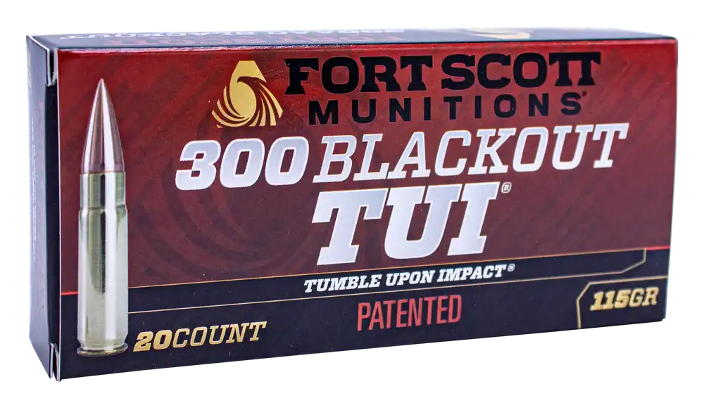 Fort Scott Munitions Tumble Upon Impact (TUI) 300 AAC Blackout 115gr Solid Copper Spun 20rd
