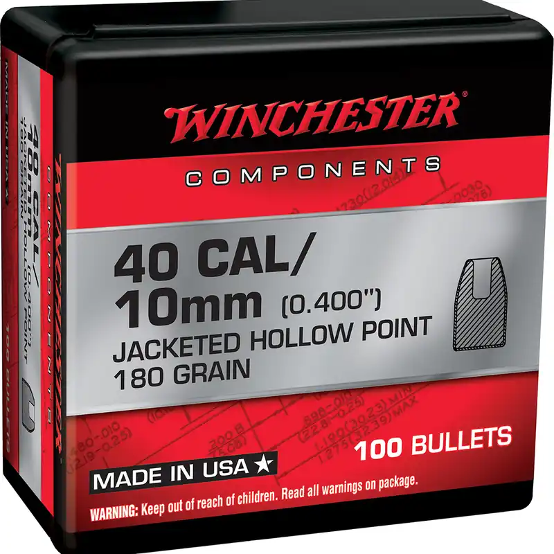 Winchester Ammo 40 S&W 180 Gr JHP 100/Box