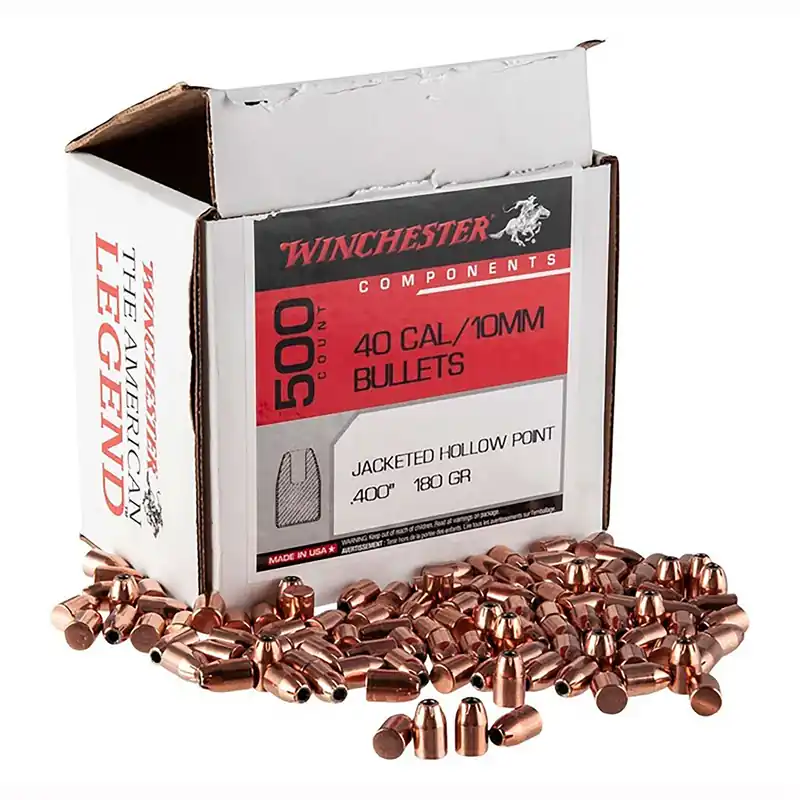 Winchester Ammo Centerfire Handgun Reloading 40 S&W .400 180 gr Jacketed Hollow Point (JHP) 500 Per Box
