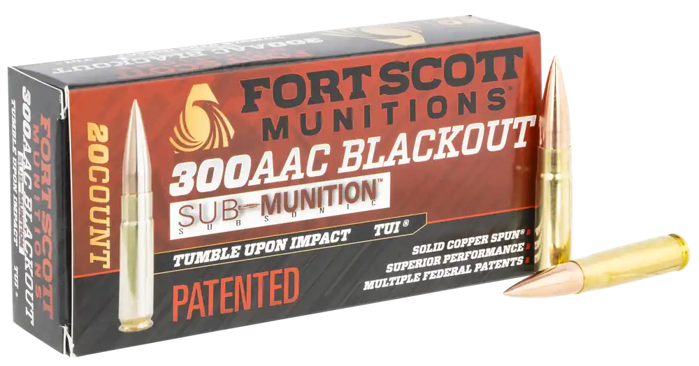 Fort Scott Munitions Tumble Upon Impact 300 AAC Blackout 190gr Non-Toxic 20rd Box