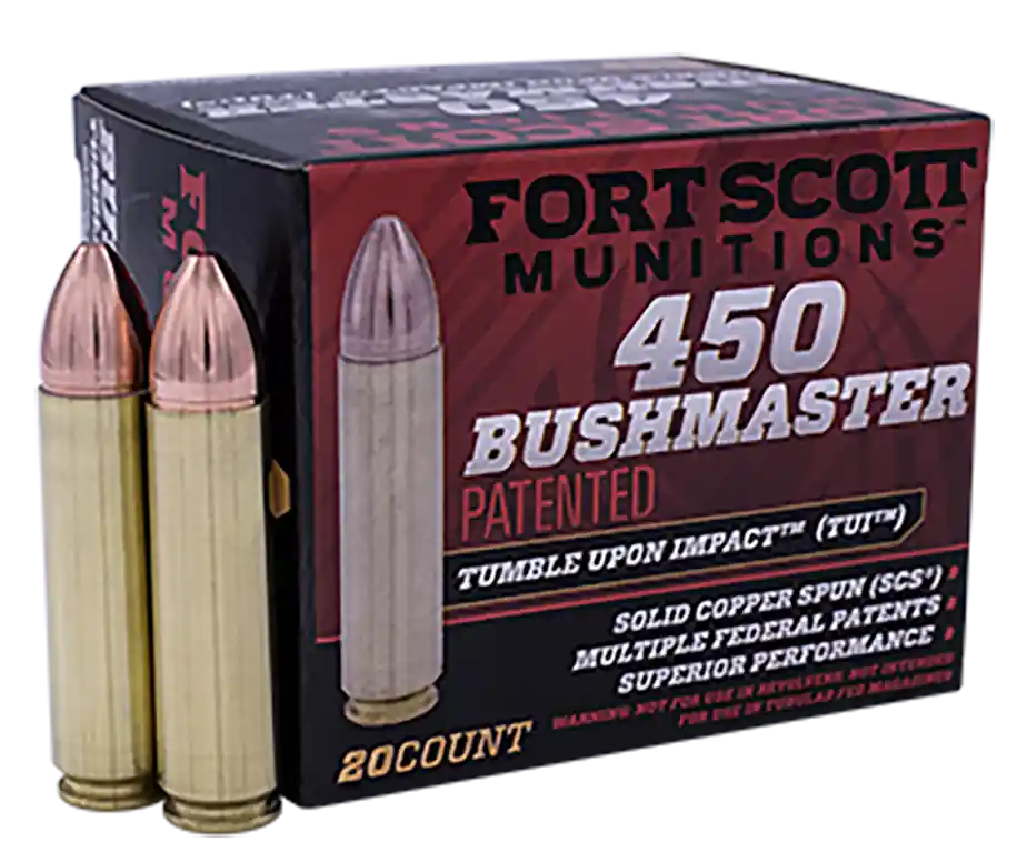 Fort Scott Munitions TUI 450 Bushmaster 250gr Solid Copper Spun 20rd Bx/ 10 Cs