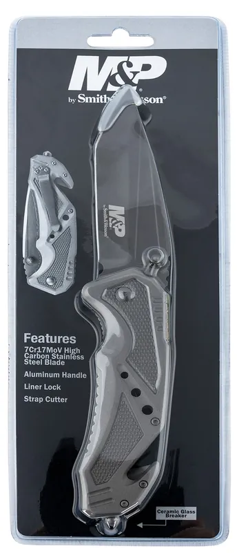 Schrade Smith & Wesson Rescue 3.79" Folding Tanto Plain 7Cr15MoV SS Blade Aluminum Handle Includes Pocket Clip