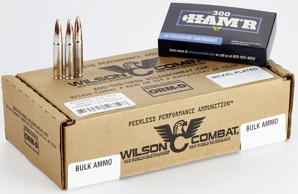 Wilson Combat Centerfire Rifle 300 HAM‘R 135 gr Speer HAM‘R Bonded Nickel Casing 20 Bx/10 Cs