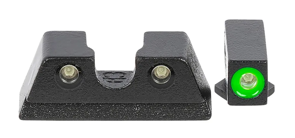 Meprolight USA Mepro Hyper-Bright Self-Illuminated Sights Fixed Tritium Green Front & Rear Black Frame for Glock 42,43,43X,48