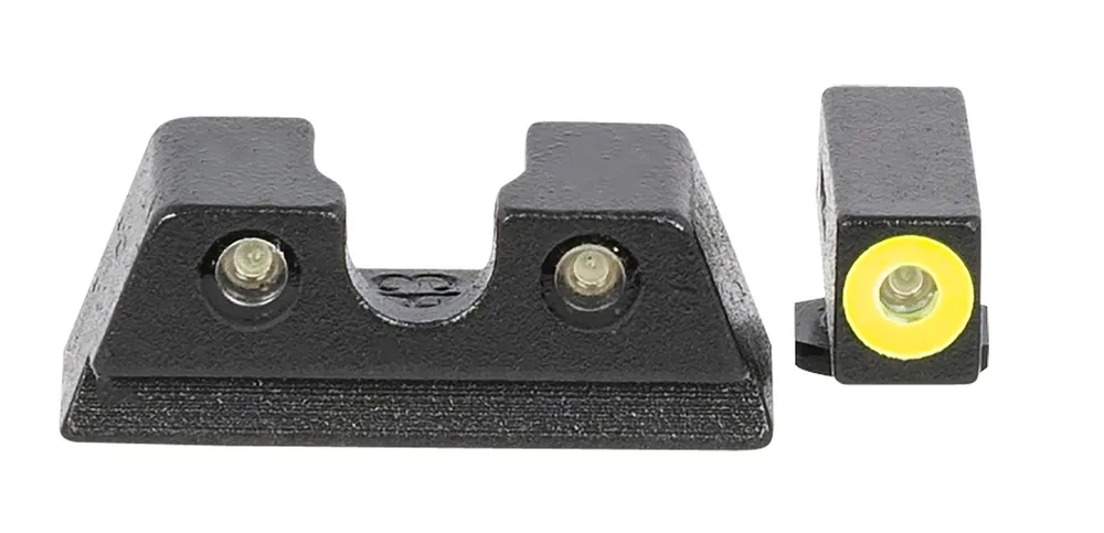 Meprolight USA Mepro Hyper-Bright Self-Illuminated Sights Fixed Tritium Yellow Front, Green Rear Black Frame for Glock 42,43,43X,48