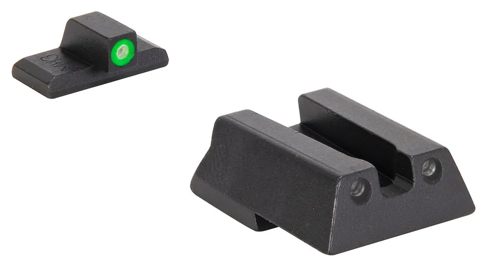 Meprolight USA Mepro Hyper-Bright Self-Illuminated Sights Fixed Tritium Green Front & Rear Black Frame for HK 45, 45C, VP9