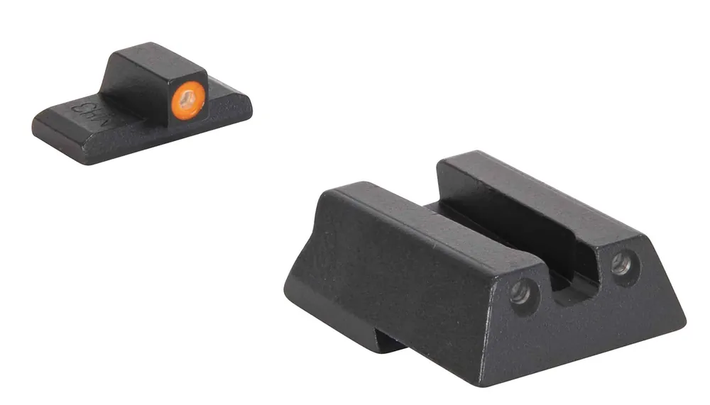 Meprolight USA Mepro Hyper-Bright Self-Illuminated Sights Fixed Tritium Orange Front, Green Rear Black Frame for HK 45, 45C, VP9