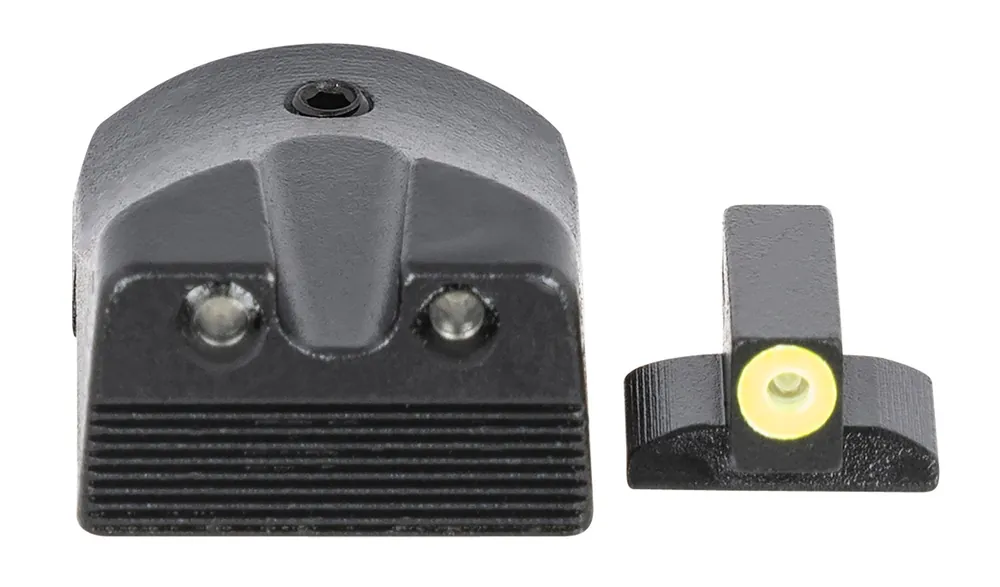 Meprolight USA Mepro Hyper-Bright Self-Illuminated Sights Fixed Tritium Yellow Front, Green Rear Black Frame for Kimber 1911