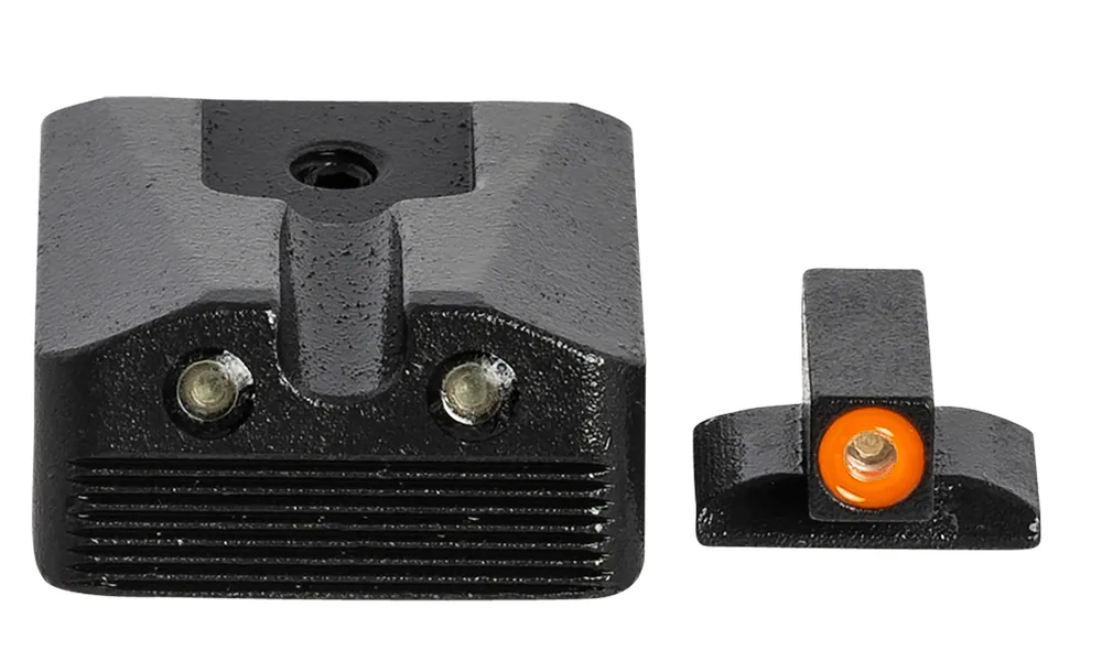 Meprolight USA Mepro Hyper-Bright Self-Illuminated Sights Fixed Tritium Orange Front, Green Rear Black Frame for Kimber 1911 Wedge