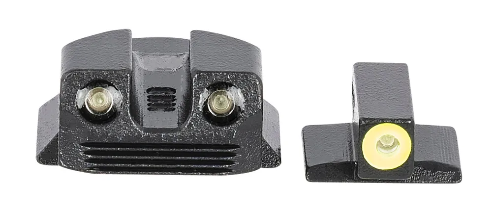 Meprolight USA Mepro Hyper-Bright Self-Illuminated Sights Fixed Tritium Yellow Front, Green Rear Black Frame for Kimber Micro 9mm