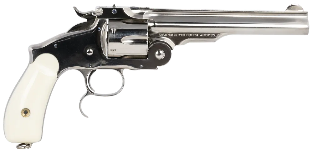 Taylors & Company 550692 Russian 45 Colt (LC) Caliber with 6.50" Barrel, 6rd Capacity Cylinder, Overall Nickel-Plated Finish Steel & Ivory Synthetic Grip