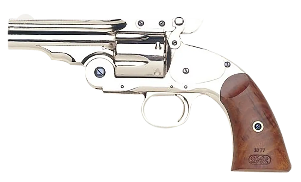 Taylors & Company 550675 Schofield Top Break 44-40 Win Caliber with 5" Barrel, 6rd Capacity Cylinder, Overall Nickel-Plated Finish Steel & Walnut Grip