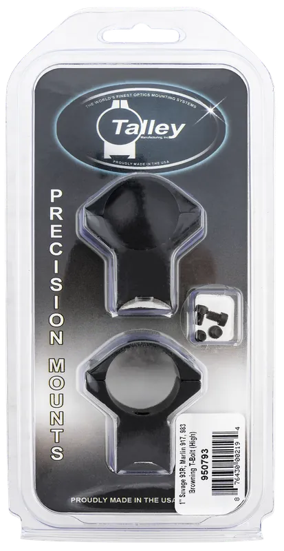 Talley 950793 Scope Ring Set For Rifle Savage 93R/B.Mag/Mark II High 1" Tube Black Anodized Aluminum