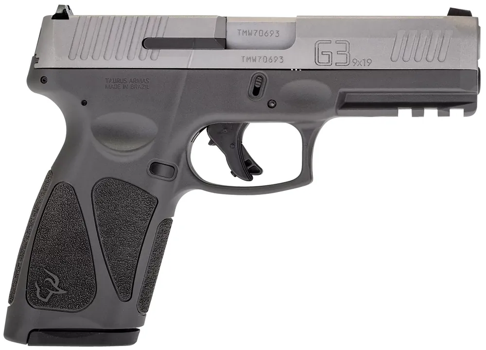Taurus G3 9mm Luger Pistol, 4" Barrel 15+1 Gray Finish Picatinny Rail Frame, Serrated Matte Stainless Steel Slide