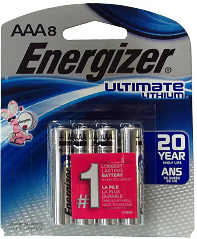 Energizer AAA Ultimate 1.5V Lithium 8 Batteries Per Pack