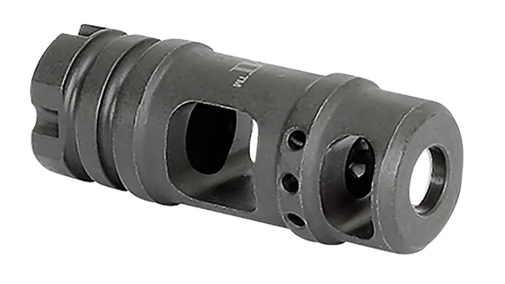 Midwest Industries Muzzle Brake Black Phosphate Steel with M14x1 LH Threads for 30 Cal AK-Platform