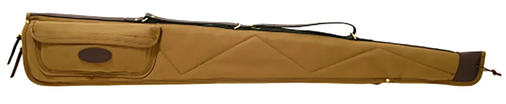 Boyt Harness Signature Shotgun Case made of Waxed Canvas with Khaki Finish, Quilted Flannel Lining, Accessory Pocket & Lockable Zippers 52 L"
