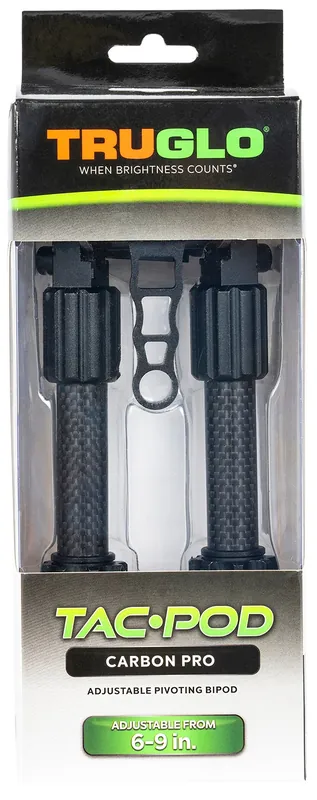 TruGlo Tac•Pod Carbon PRO Bipod, Picatinny Attachment & 6-9" Vertical Adjustment