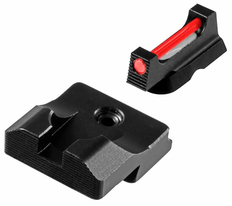 TruGlo Fiber-Optic Pro Square Red Front, Black Rear with Nitride Fortress Finished Frame for S&W M&P, M&P Shield Including 22, 9/40 SD (Except 22 Compact, CORE, SD VE)