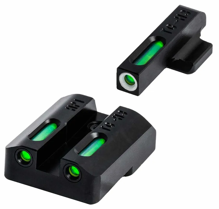 TruGlo TFX 3-Dot Set Tritium/Fiber Optic Green with White Outline Front, Green Rear with Nitride Fortress Finished Frame for CZ P10, 10C