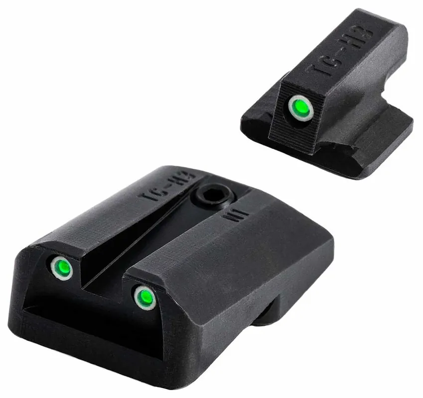 TruGlo Tritium Pro Night Sights Square Green with White Outline Front/U-Notch Green Rear with Nitride Fortress Finished Frame for Kahr K,MK,P,PM,T,TP with New Dovetail (after 2004)