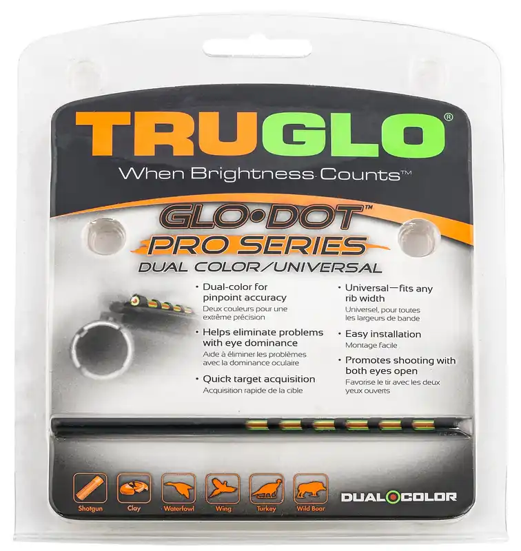 TruGlo Glo•Dot Universal Pro Black Green Red Fiber Optic Front Sight