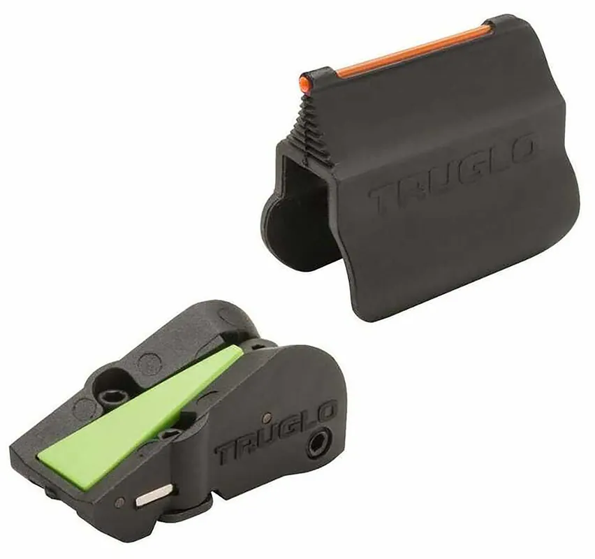 TruGlo F.A.S.T Universal Shotgun Sight Red Fiber Optic Front, Green Ramp Style Rear Black for Turkey Shotgun